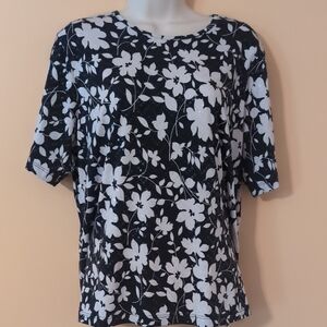 EUC Bon Worth Floral Sequined Women's Blouse